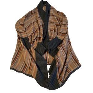 MODA INTERNATIONAL Striped Open Front Cardigan Sweater Women's Medium